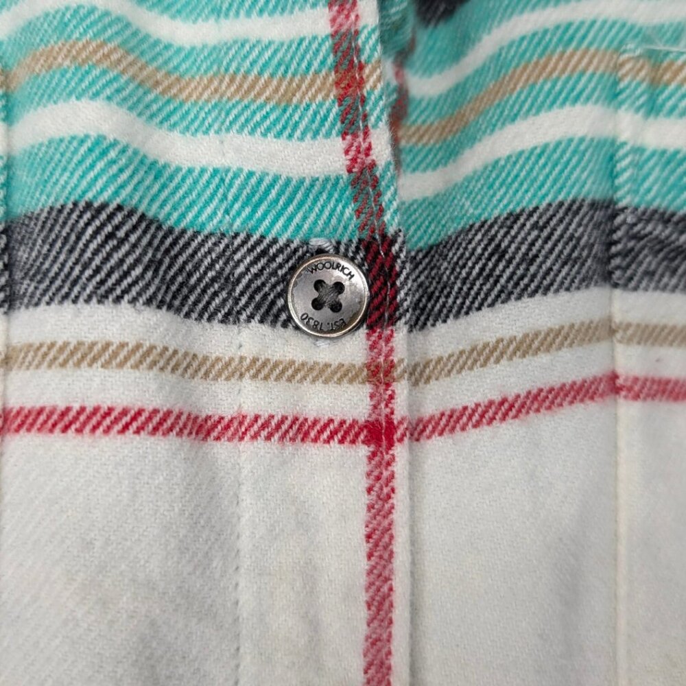 SOLD Woolrich XS Pemberton Plaid Long Sleeve Button Front Flannel Shirt - Picture 8 of 9